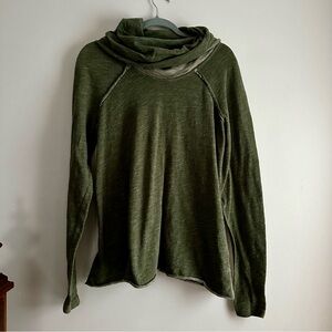 Free People Beach Cotton‎ Cocoon Cowl Pullover in Green